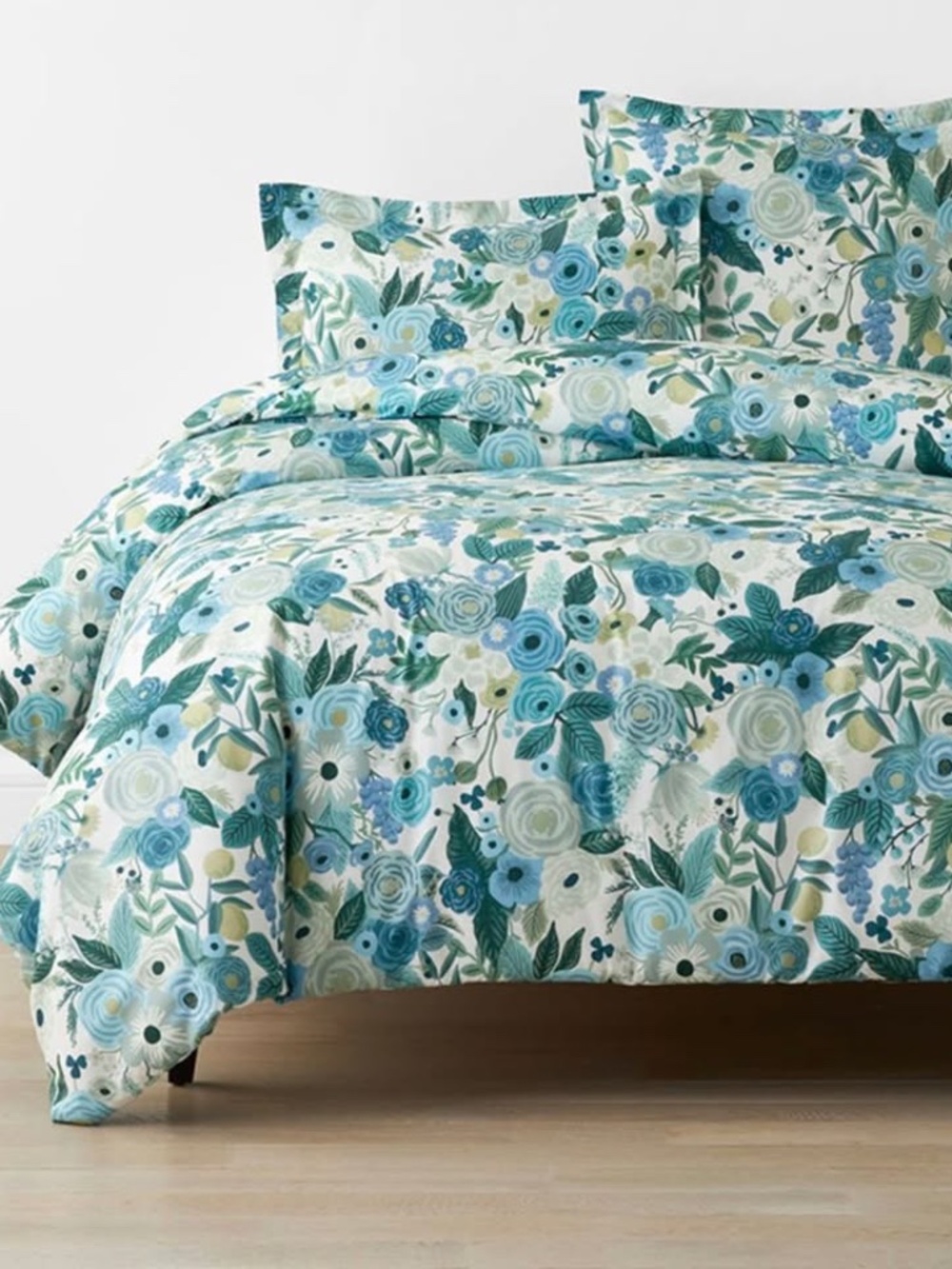 Rifle Paper Co. Garden Party Blue Queen Duvet + 2 Shams